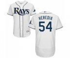 Tampa Bay Rays #54 Guillermo Heredia Home White Home Flex Base Authentic Collection Baseball Jersey