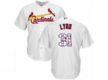 St. Louis Cardinals #31 Lance Lynn Authentic White Team Logo Fashion Cool Base MLB Jersey