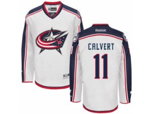 Columbus Blue Jackets #11 Matt Calvert Authentic White Away NHL Jersey