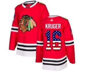 Chicago Blackhawks #16 Marcus Kruger Authentic Red USA Flag Fashion NHL Jersey