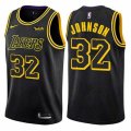 Los Angeles Lakers #32 Magic Johnson Swingman Black NBA Jersey - City Edition