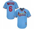 St. Louis Cardinals #6 Stan Musial Authentic Light Blue Cooperstown Baseball Jersey