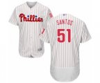 Philadelphia Phillies Enyel De Los Santos White Home Flex Base Authentic Collection Baseball Player Jersey