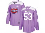 Montreal Canadiens #53 Victor Mete Purple Authentic Fights Cancer Stitched NHL Jersey