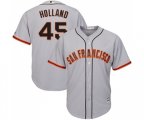 San Francisco Giants #45 Derek Holland Replica Grey Road Cool Base Baseball Jersey