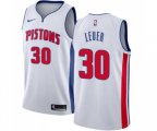 Detroit Pistons #30 Jon Leuer Authentic White Home NBA Jersey - Association Edition