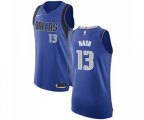 Dallas Mavericks #13 Steve Nash Authentic Royal Blue Road NBA Jersey - Icon Edition