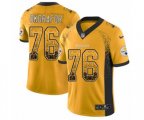 Pittsburgh Steelers #76 Chukwuma Okorafor Limited Gold Rush Drift Fashion NFL Jersey