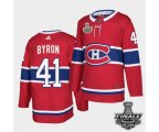 Montreal Canadiens #41 Paul Byron Red Home Authentic 2021 NHL Stanley Cup Final Patch Jersey