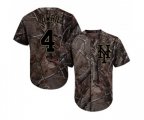 New York Mets #4 Jed Lowrie Authentic Camo Realtree Collection Flex Base Baseball Jersey