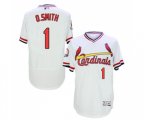 St. Louis Cardinals #1 Ozzie Smith White Flexbase Authentic Collection Cooperstown Baseball Jersey