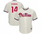 Philadelphia Phillies #14 Jim Bunning Replica Cream Alternate Cool Base Baseball Jersey