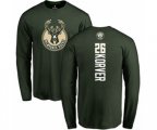 Milwaukee Bucks #26 Kyle Korver Green Backer Long Sleeve T-Shirt