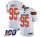Cleveland Browns #95 Myles Garrett White Vapor Untouchable Limited Player 100th Season Football Jersey