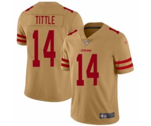 San Francisco 49ers #14 Y.A. Tittle Limited Gold Inverted Legend Football Jersey