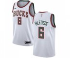 Milwaukee Bucks #6 Eric Bledsoe Authentic White Fashion Hardwood Classics Basketball Jersey