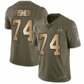 Cincinnati Bengals #74 Jake Fisher Limited Olive Gold 2017 Salute to Service NFL Jersey