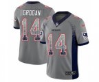 New England Patriots #14 Steve Grogan Limited Gray Rush Drift Fashion NFL Jersey