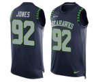 Seattle Seahawks #92 Nazair Jones Limited Steel Blue Player Name & Number Tank Top Football Jersey
