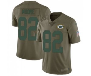 Green Bay Packers #82 J\'Mon Moore Limited Olive 2017 Salute to Service Football Jersey