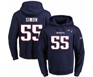 New England Patriots #55 John Simon Navy Blue Name & Number Pullover Hoodie