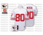 San Francisco 49ers #80 Jerry Rice Authentic White Throwback Football Jersey