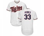 Minnesota Twins #33 Martin Perez White Home Flex Base Authentic Collection Baseball Jersey