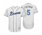 Atlanta Braves #5 Freddie Freeman White 2017 Fathers Day Flex Base Jersey