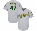 Oakland Athletics Frankie Montas Replica Grey Road Cool Base Baseball Player Jersey