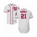 Washington Nationals #21 Tanner Rainey White Home Flex Base Authentic Collection Baseball Player Jersey