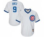 Chicago Cubs #9 Javier Baez Replica White Home Cooperstown Baseball Jersey