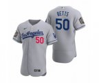 Los Angeles Dodgers Mookie Betts Nike Gray 2020 World Series Authentic Road Jersey