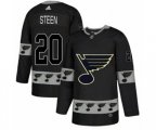 Adidas St. Louis Blues #20 Alexander Steen Authentic Black Team Logo Fashion NHL Jersey