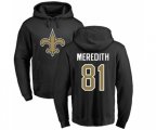 New Orleans Saints #81 Cameron Meredith Black Name & Number Logo Pullover Hoodie
