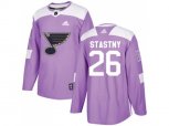 Adidas St. Louis Blues #26 Paul Stastny Purple Authentic Fights Cancer Stitched NHL Jersey
