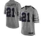 Dallas Cowboys #21 Ezekiel Elliott Limited Gray Gridiron Football Jersey