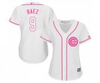 Women's Chicago Cubs #9 Javier Baez Authentic White Fashion Baseball Jersey