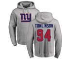 New York Giants #94 Dalvin Tomlinson Ash Name & Number Logo Pullover Hoodie