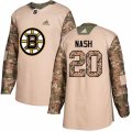 Boston Bruins #20 Riley Nash Authentic Camo Veterans Day Practice NHL Jersey