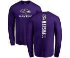 Baltimore Ravens #37 Iman Marshall Purple Backer Long Sleeve T-Shirt