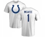 Indianapolis Colts #1 Pat McAfee White Name & Number Logo T-Shirt