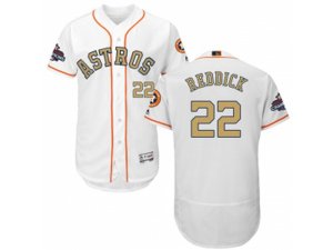 Houston Astros #22 Josh Reddick White FlexBase Authentic 2018 Gold Program Stitched Baseball Jersey