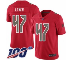 Tampa Bay Buccaneers #47 John Lynch Limited Red Rush Vapor Untouchable 100th Season Football Jersey