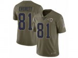 Los Angeles Rams #81 Gerald Everett Limited Olive 2017 Salute to Service NFL Jersey