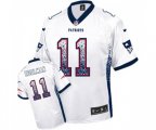 New England Patriots #11 Julian Edelman Elite White Drift Fashion Football Jersey