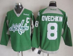 Washington Capitals #8 Alex Ovechkin Green St. Patrick\'s Day Practice Stitched NHL Jersey