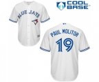 Toronto Blue Jays #19 Paul Molitor Replica White Home Baseball Jersey