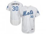 New York Mets #30 Michael Conforto White(Blue Strip) Flexbase Authentic Collection Stitched Baseball Jersey