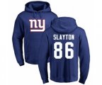 New York Giants #86 Darius Slayton Royal Blue Name & Number Logo Pullover Hoodie