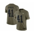 New Orleans Saints #41 Alvin Kamara 2022 Olive Salute To Service Limited Stitched Jersey